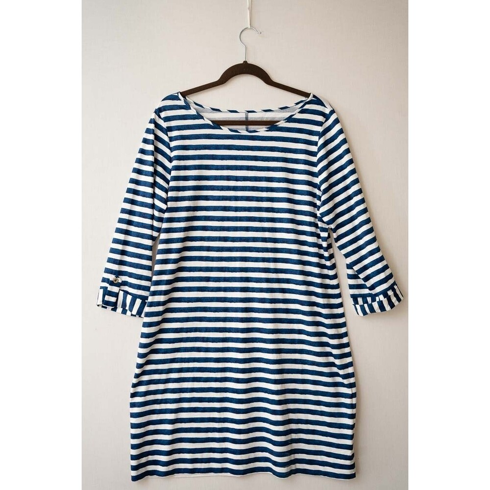 LILLY PULITZER Dress Marlowe Striped T- Shirt Casula Beach Summer XL resort vaca